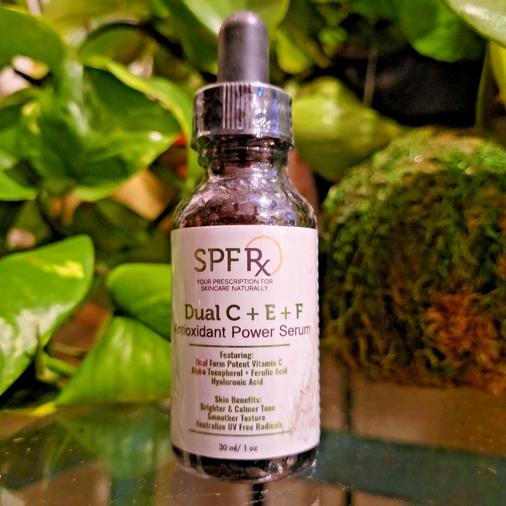 SPF Rx Dual C + E + F Antioxidant Power Serum Brighten skin Dewy Glow Drops 1oz